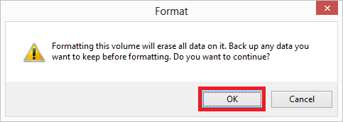 Windows 7 Format Warning